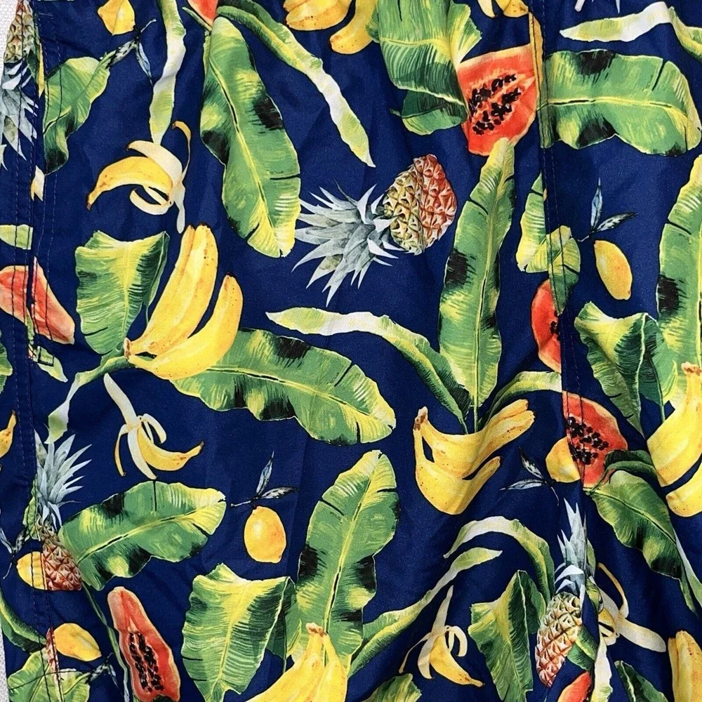 Trunks Surf & Swim Co Short Men's XXL Lined Pineapple‎ Banana Leaf Bathing Suit